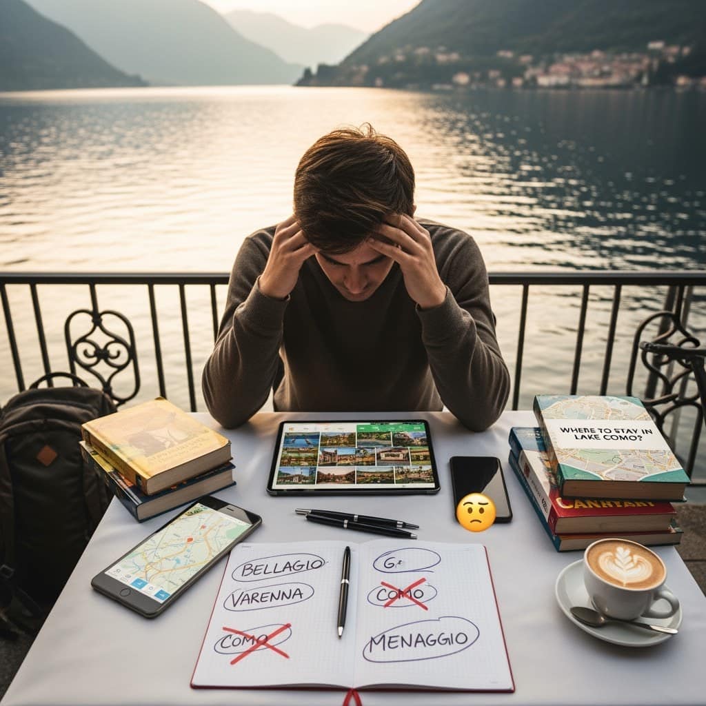 Tourist deciding where to stay in Lake Como guide 2026