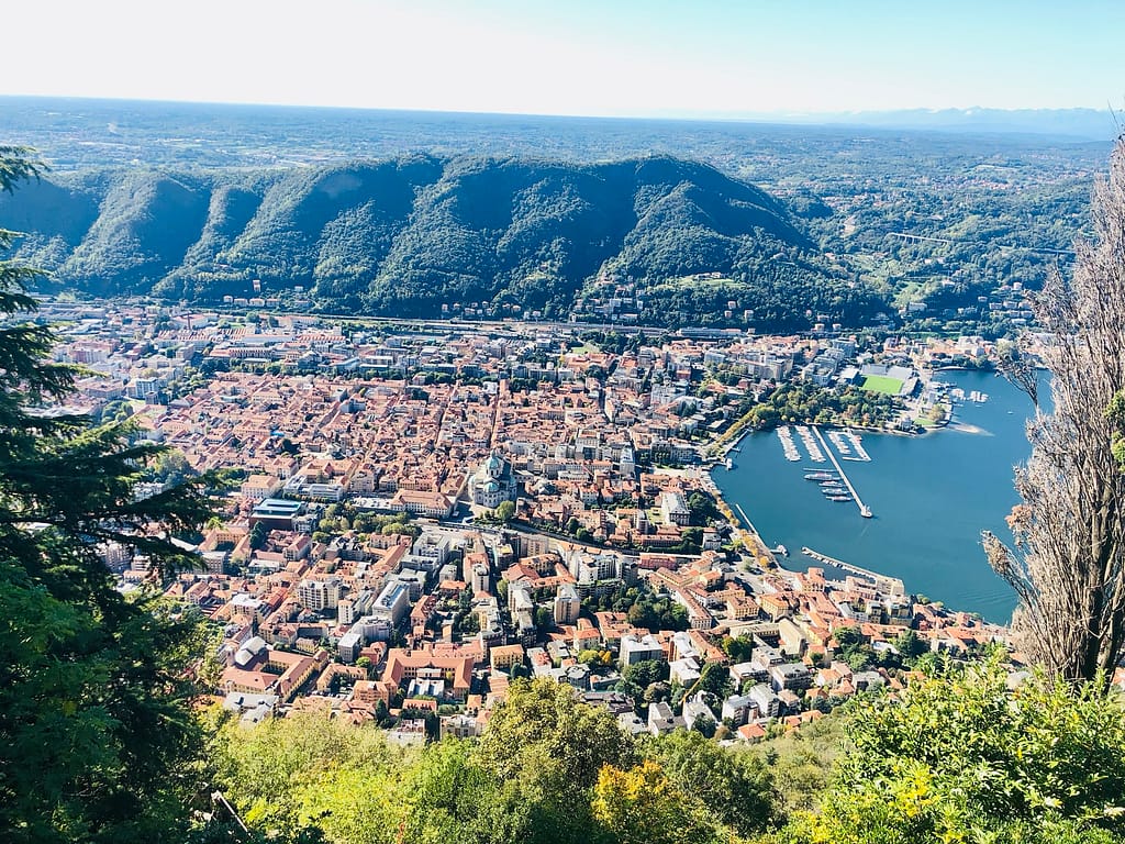 The view from the top of the Como-Brunate Funicular
