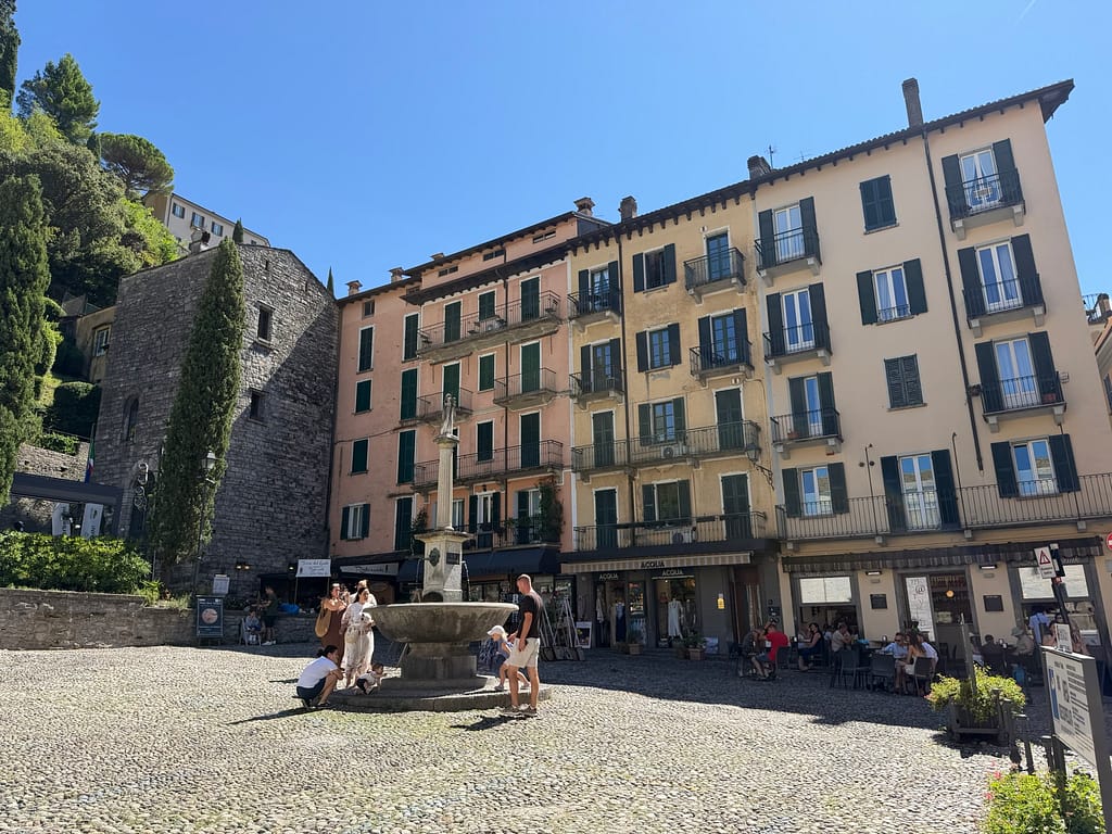 Piazza della Chiesa square in the old town of Bellagio