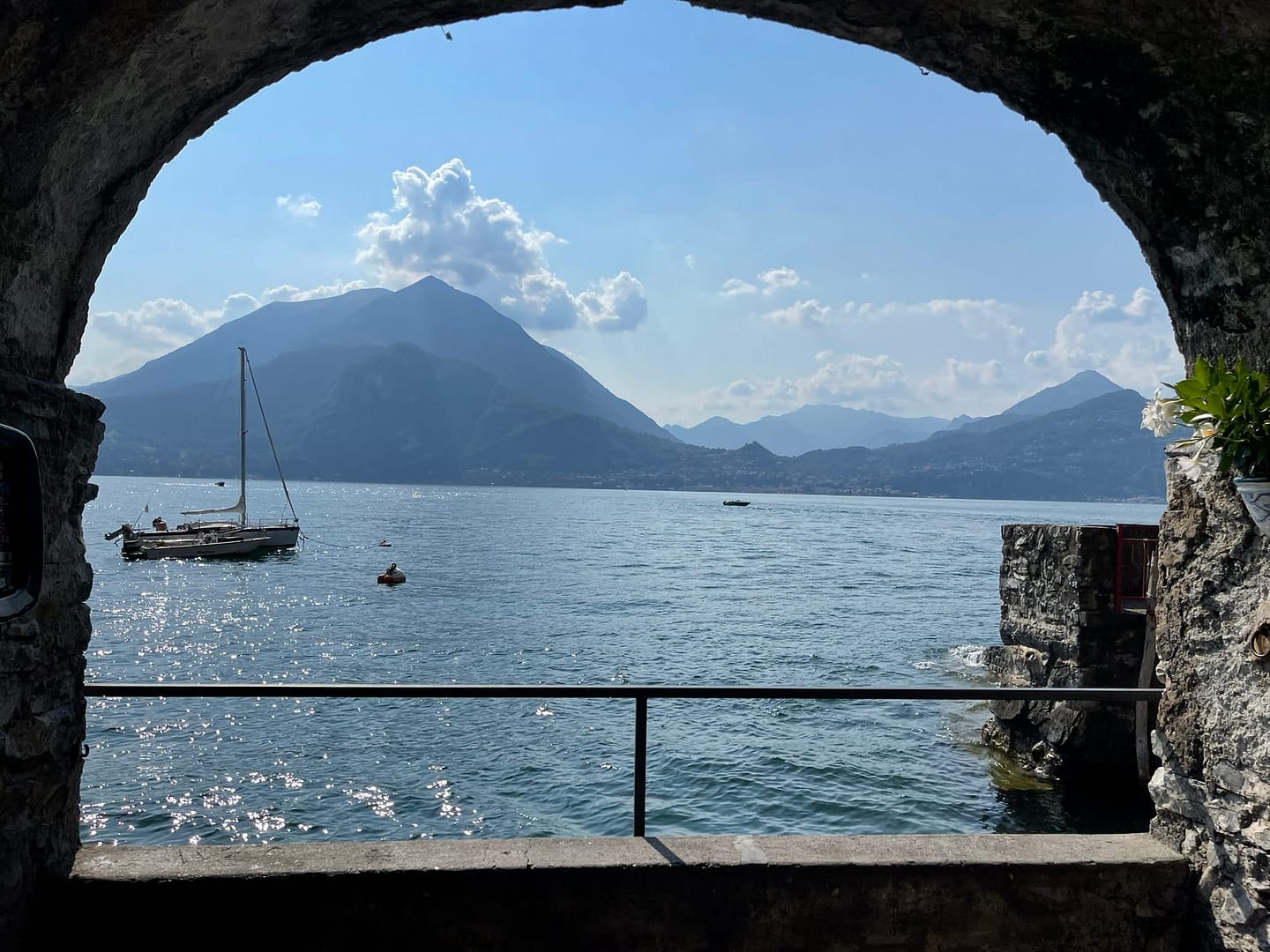 View of Lake Como and the surrounding mountains from Varenna