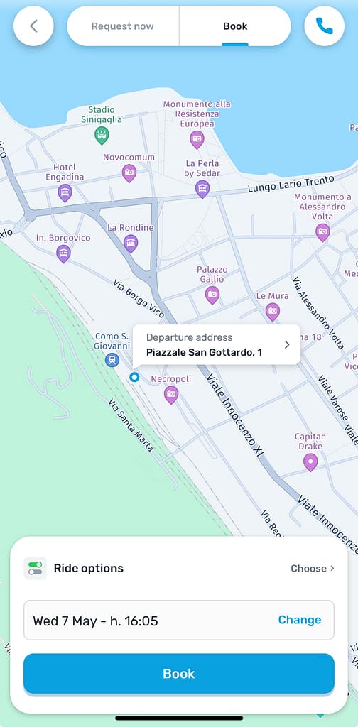 How to find a taxi in Como using apps like itTaxi and Uber