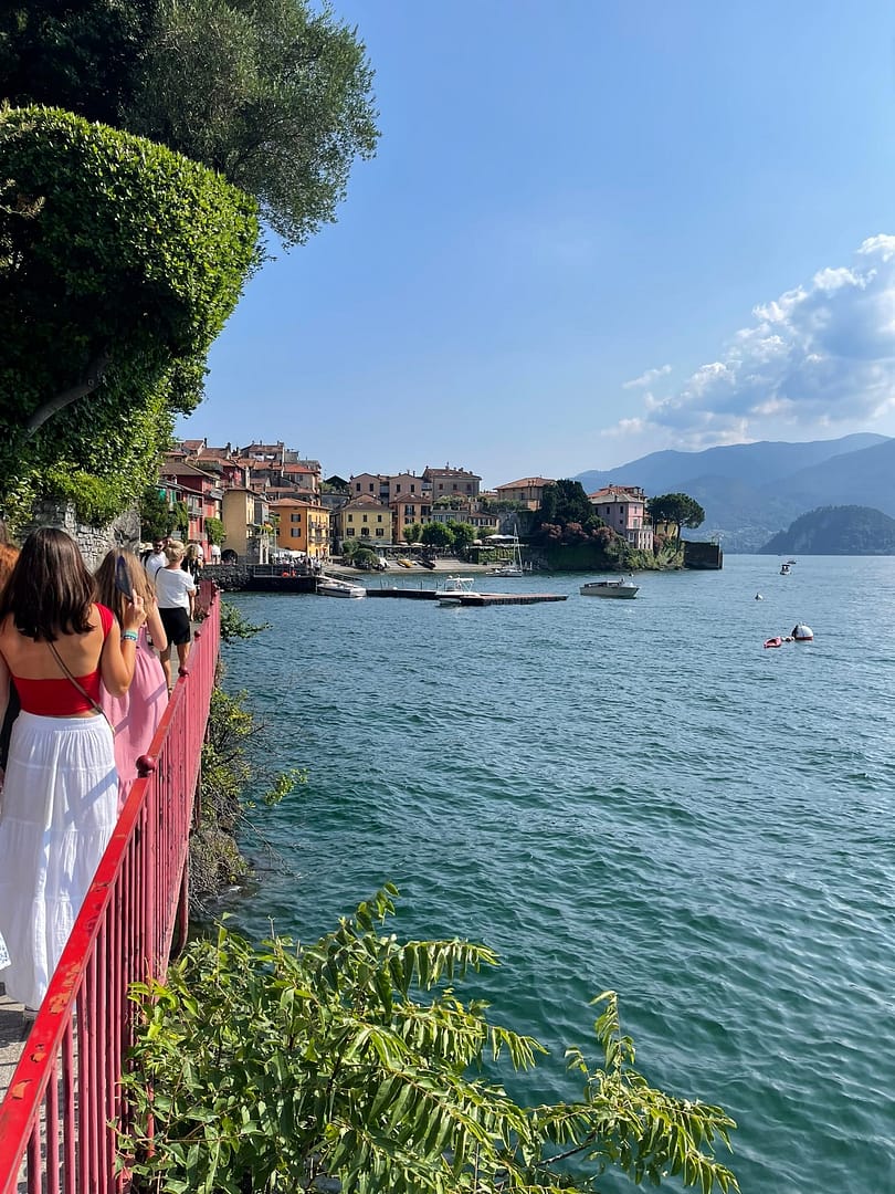 Waterfront walking path along the lake in Varenna