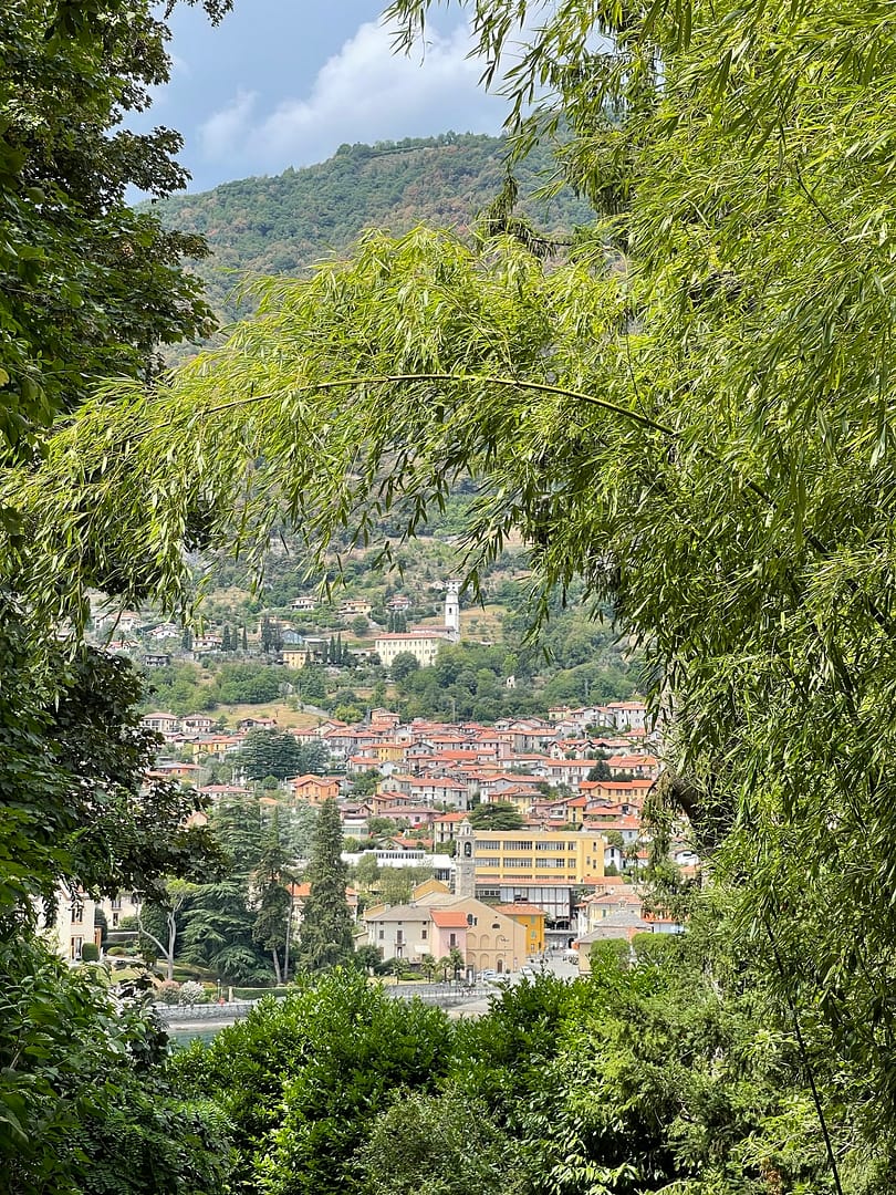 Lakefront view of the village of Tremezzo on Lake Como