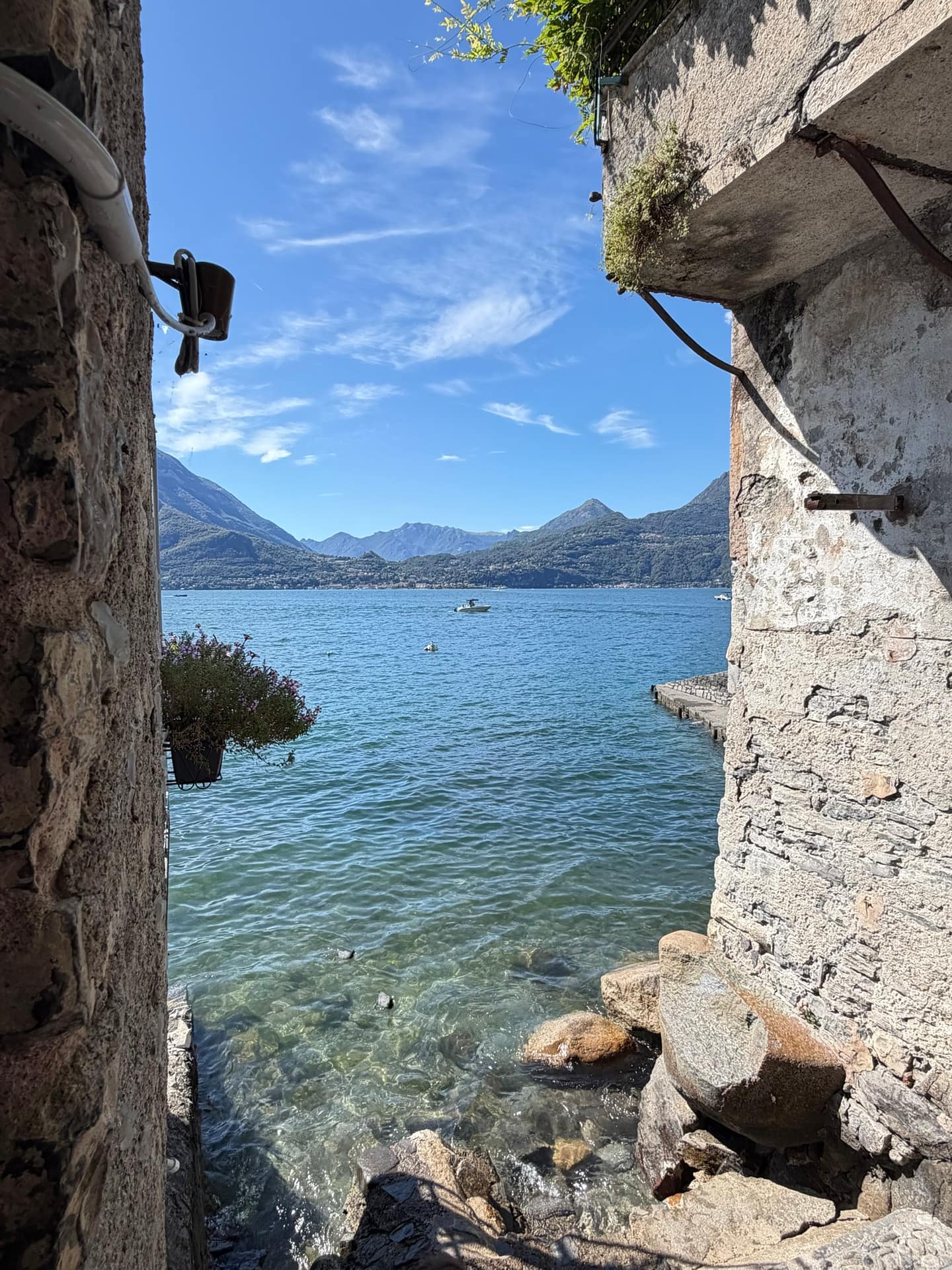 View across Lake Como as seen from Varenna's shoreline